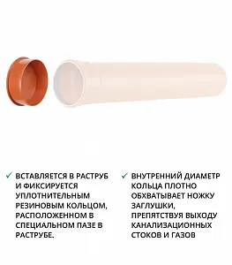 Заглушка 160 РЫЖАЯ нар.канализация 3 Заглушка 160 РЫЖАЯ нар.канализация 3
